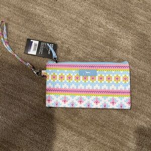 New Scout Pink And Light Blue Floral Habit Kate Wristlet
